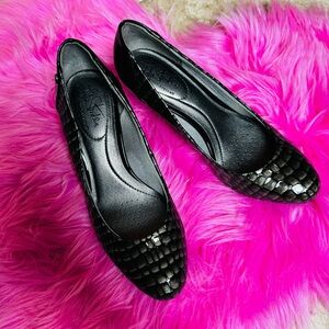 Lifestride Soft System Parigi Snake Print Black Pump Heel Shoes Size 6.5M Lively